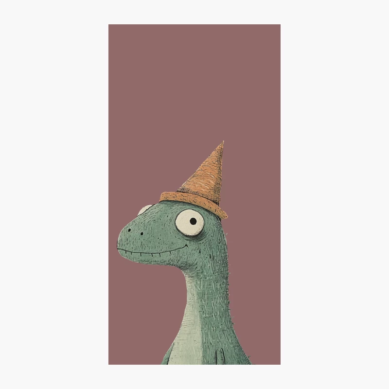 Cute Cartoon Dinosaur with Whimsical Hat iPhone Case
