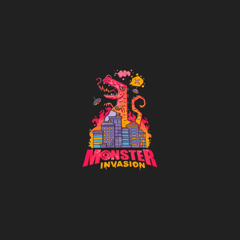 Monster Invasion: A Colorful Cartoon Illustration Bucket Hat