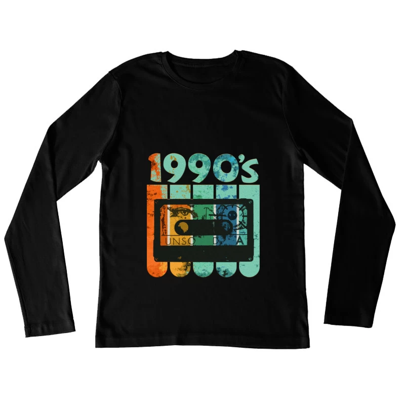 Retro 1990er Jahre Kassetten-Design Damen Langarm T-Shirt