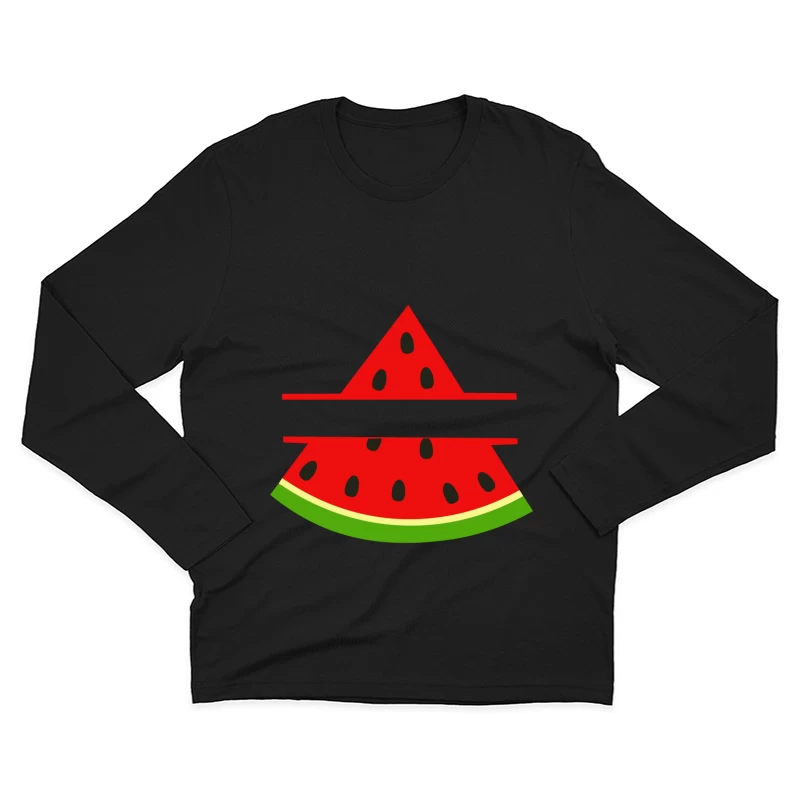 Tranche de pastèque stylisée Homme Manches Longues T-Shirt
