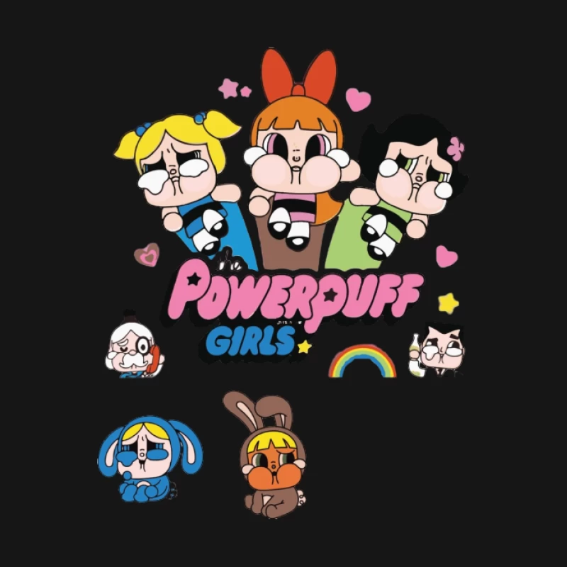 Kawaii Powerpuff Mädchen Illustration Herren T-Shirt
