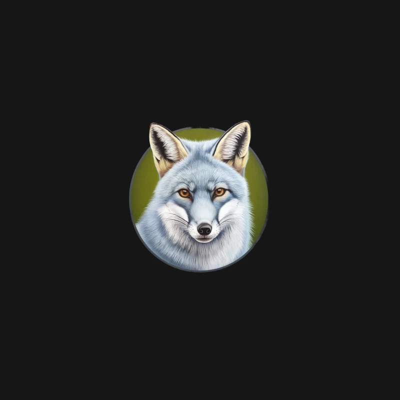 Enchanting Digital Fox Portrait: Wildlife Illustration on Green Desk Mat