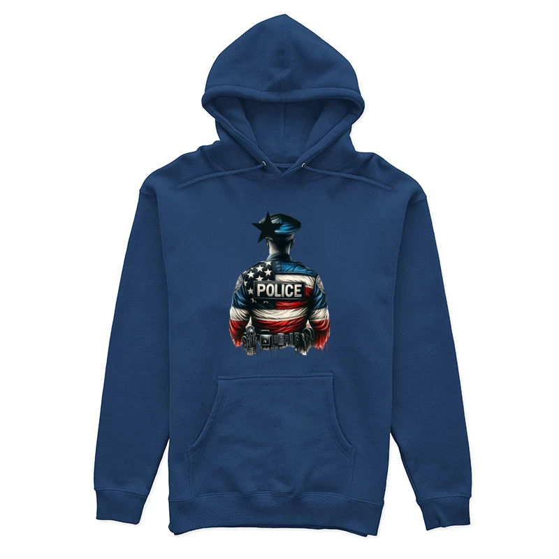 Patriotic Police Art Illustration Female Pullover Hoodie