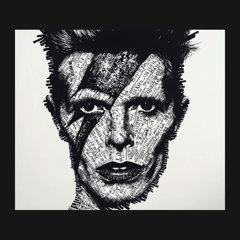 Typographic Portrait of Iconic Rock Star with Face Paint Mouse Pad