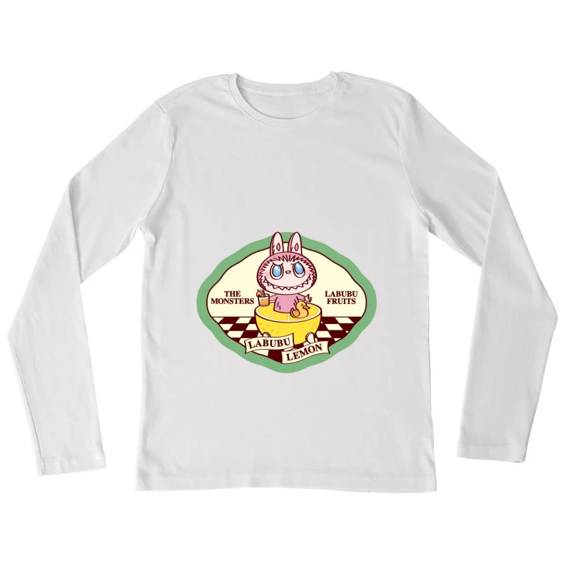 Labubu in einer Zitrone Damen Langarm T-Shirt