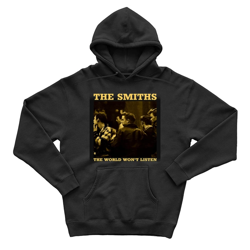 The Smiths' "The World Won't Listen" Vintage Album Cover in Sepia Male Pullover Hoodie