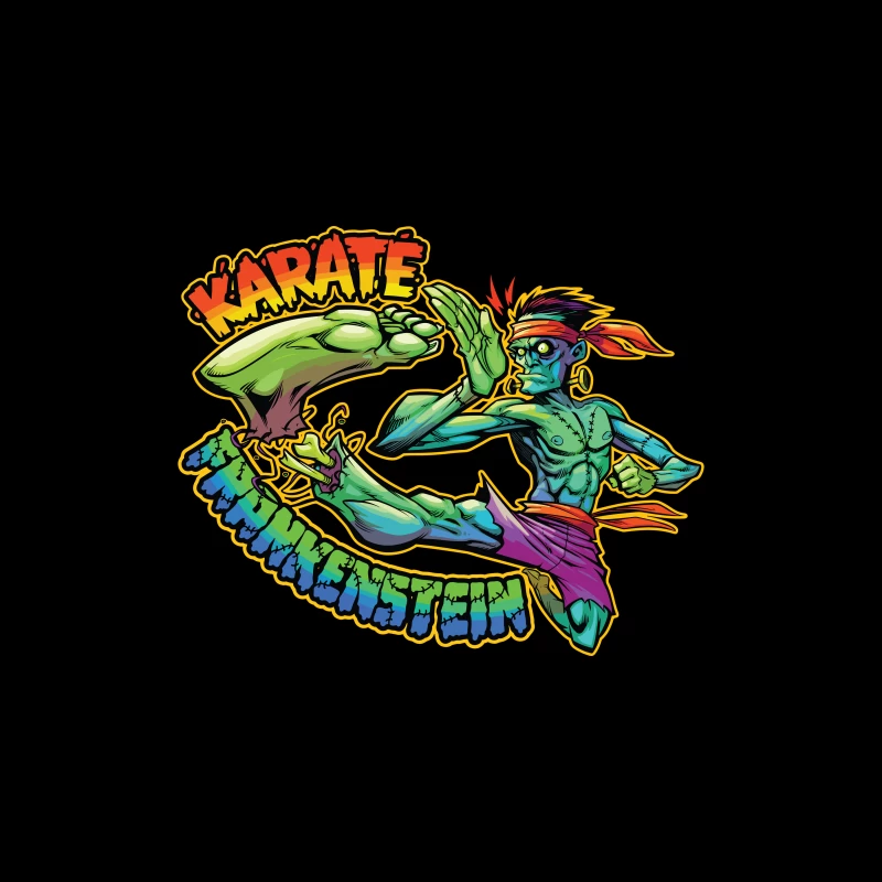 Karate Frankenstein Character Design Desk Mat