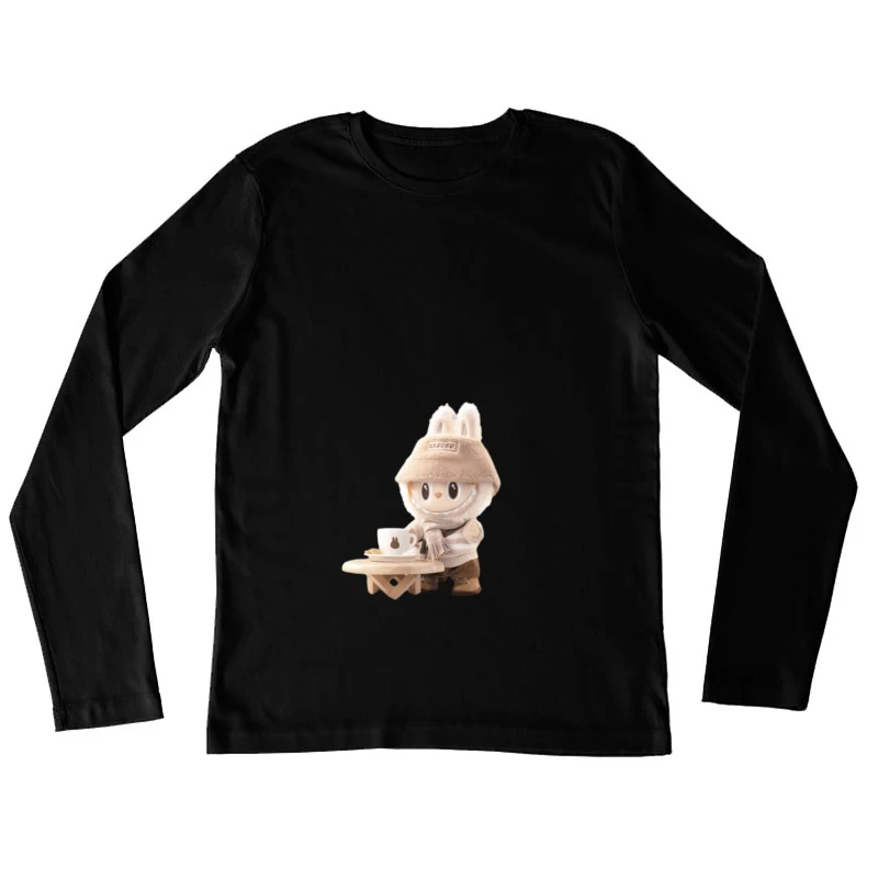 Lapin d'hiver avec café Femme Manches Longues T-Shirt