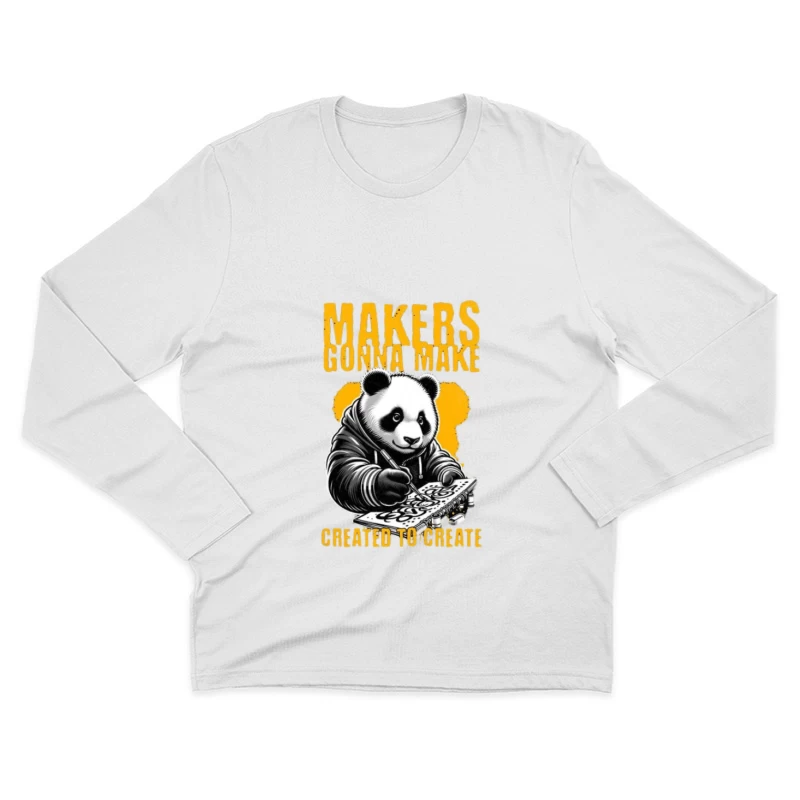 Kreativer Panda mit Spruch Herren Langarm T-Shirt