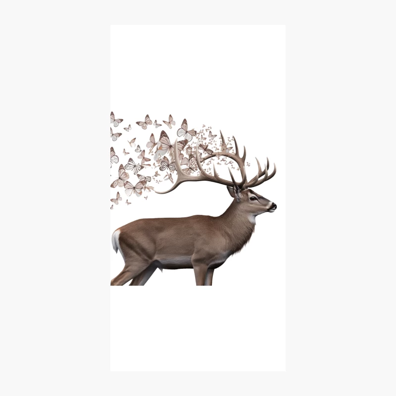Surreal Deer with Butterfly Antlers: A Wildlife Art Fusion iPhone Case