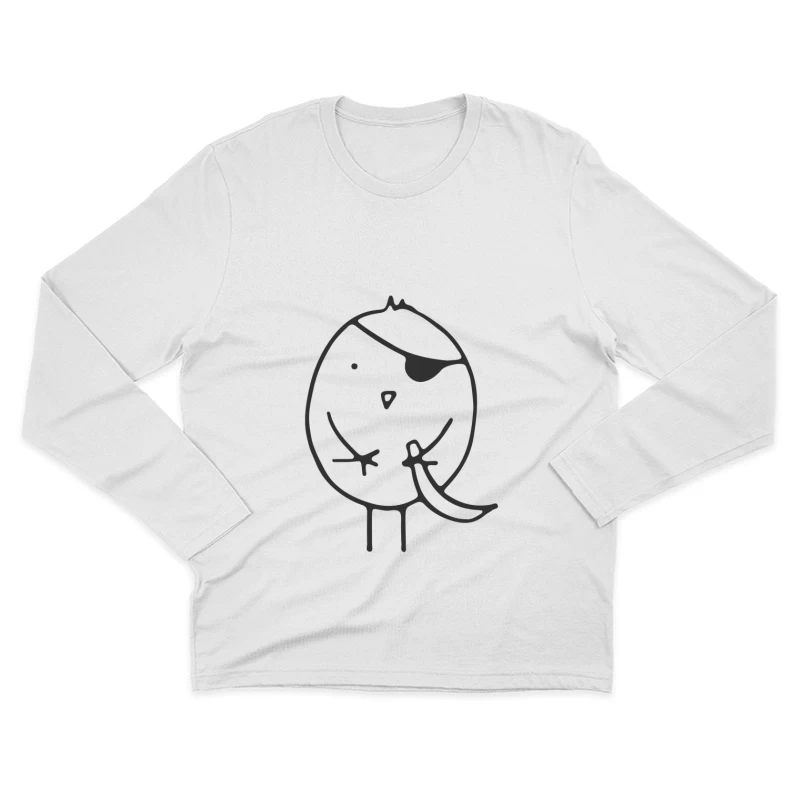 Oiseau Pirate Dessin Amusant Homme Manches Longues T-Shirt