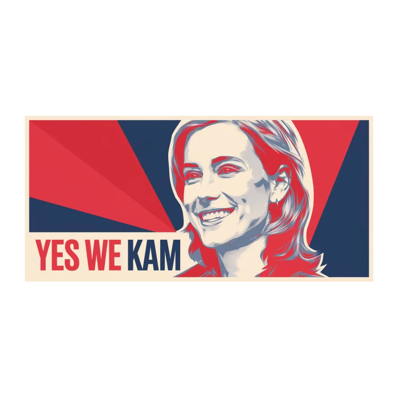 Stylized Political Campaign Poster with Smiling Woman Tapestry