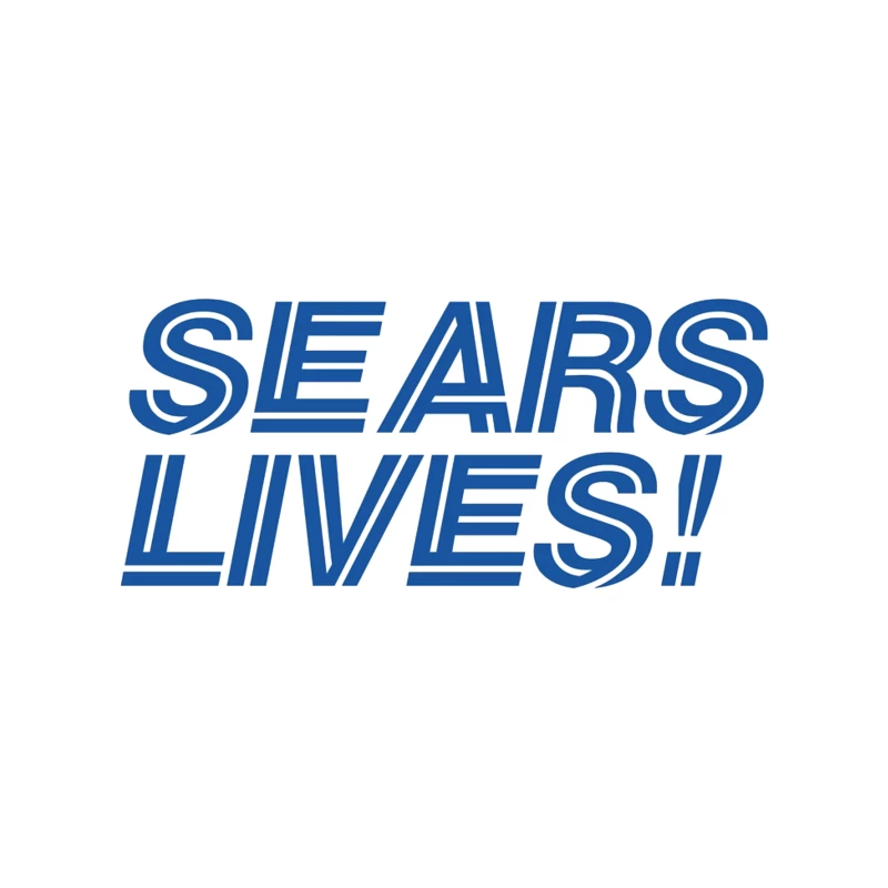 Sears Lives! Blue Text Logo Design Desk Mat