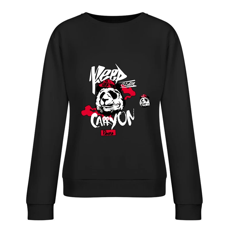Panda-Design: Ruhe bewahren Damen Pullover Sweatshirt