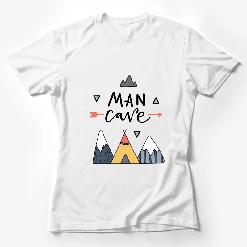 Tente et Montagnes avec Flèche et Texte Femme T-Shirt