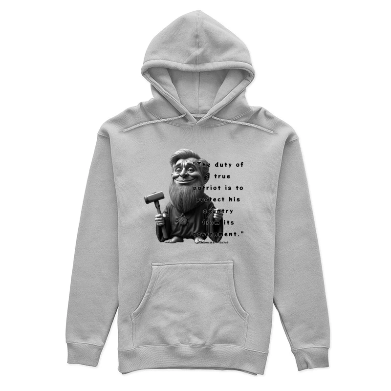 Political Gnome Meme with Thomas Paine Quote Female Pullover Hoodie