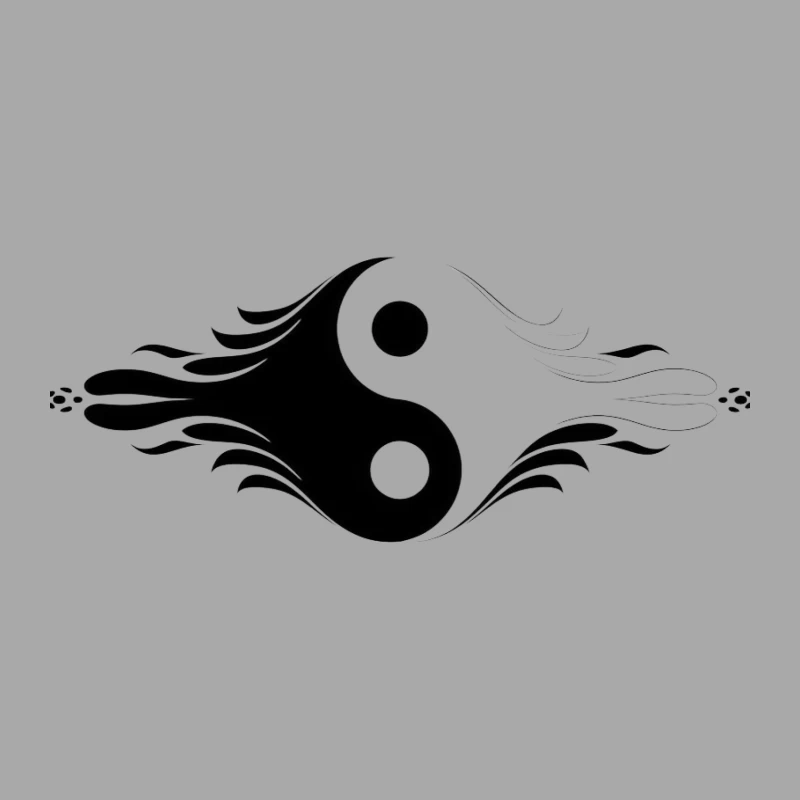 Flaming Yin Yang: Symbol of Balanced Harmony Female Pullover Hoodie