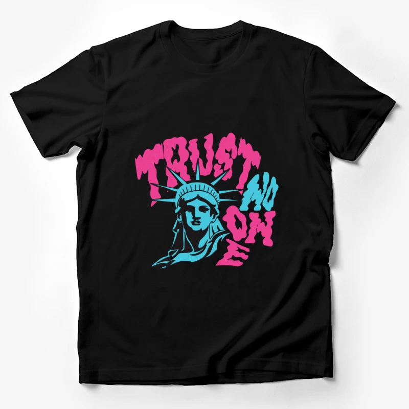 Vertrauen Sie niemandem: Freiheitsstatue und Neon-Schrift Herren T-Shirt