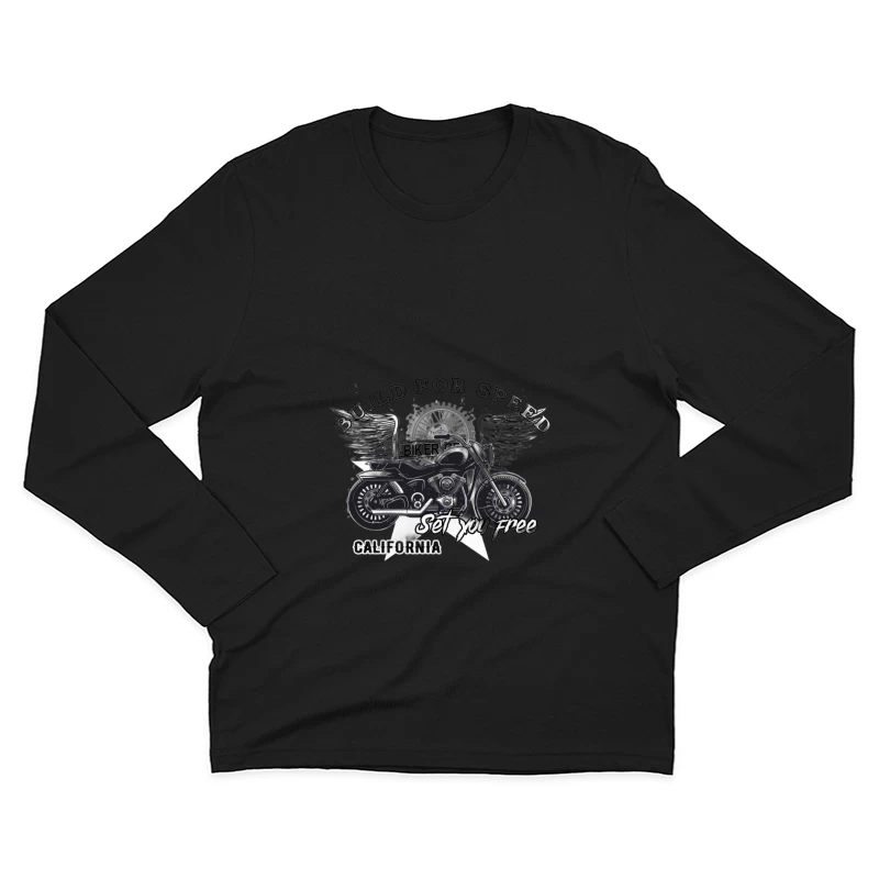 Schnelle Fahrt Motorraddesign in Kalifornien Herren Langarm T-Shirt