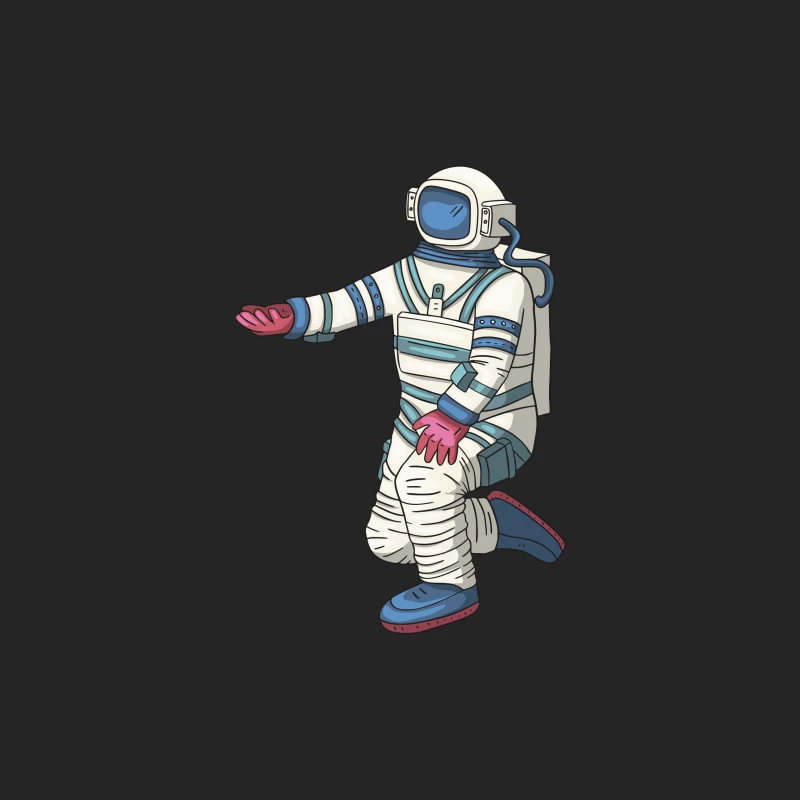 Astronaut im Weltraumanzug kniet Herren Pullover Sweatshirt