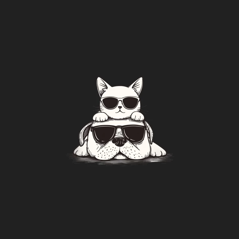 Cool Cats and Dogs: Stylish Pets in Shades Bucket Hat