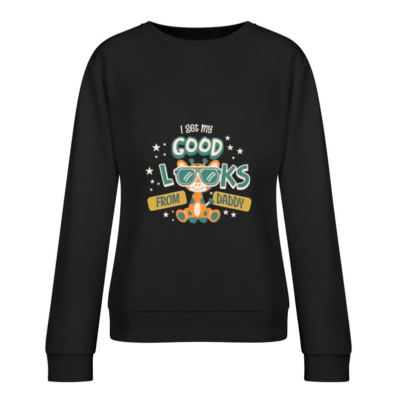 Design de girafe mignon avec lunettes de soleil Femme Sweat-shirt à enfiler
