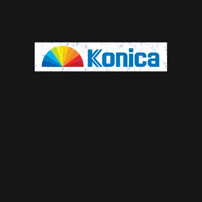 Konica Corporate Logo with Rainbow Semicircle Design Male T-Shirt