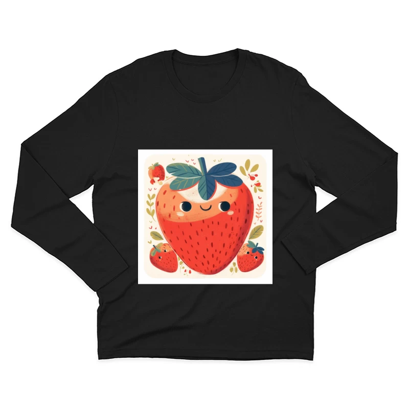 Adorable Kawaii Strawberry Family Illustration Male Long Sleeve T-Shirt