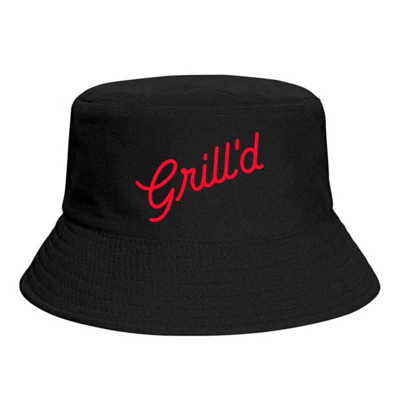 Red Script Logo of Grill'd Restaurant Chain Bucket Hat