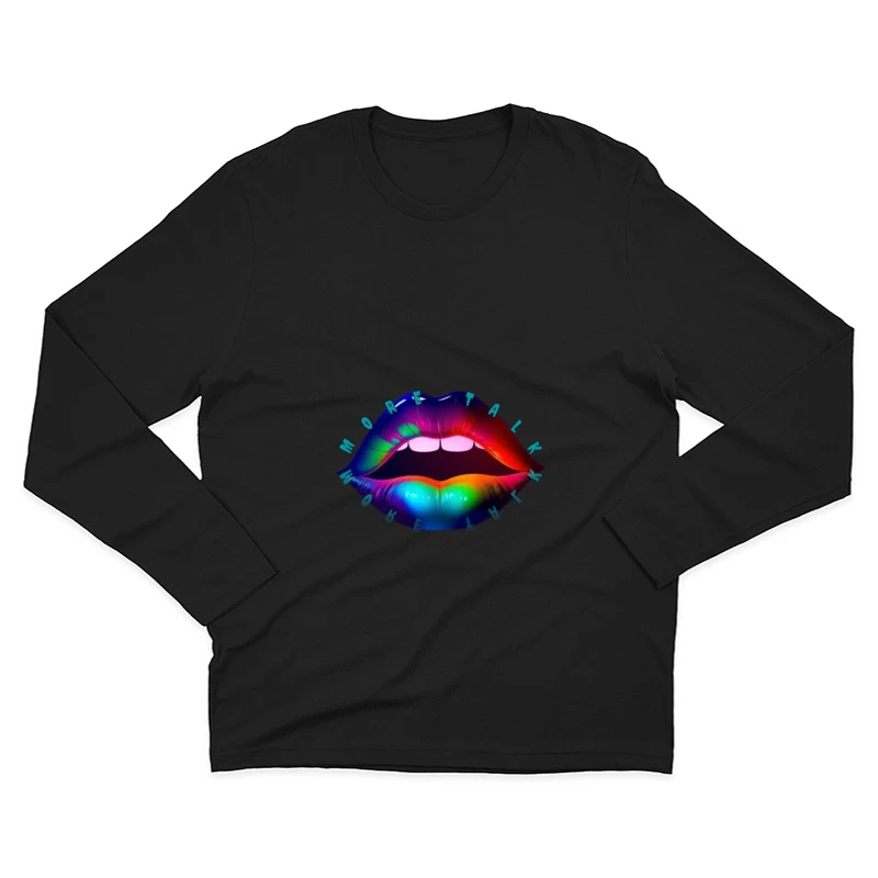 Rainbow Pierced Lips Pop Art Design Male Long Sleeve T-Shirt