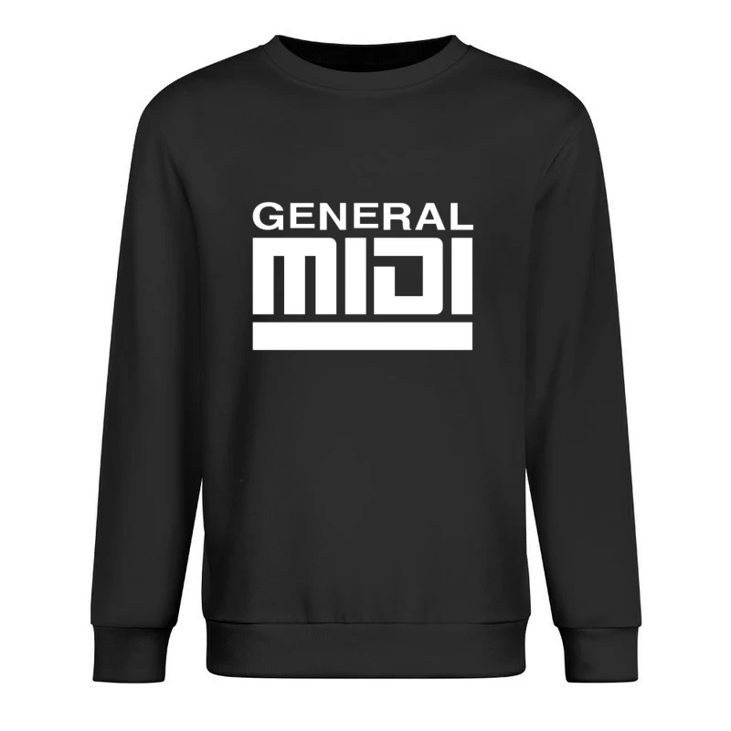 General Text Outline on White Background Male Pullover Sweatshirt