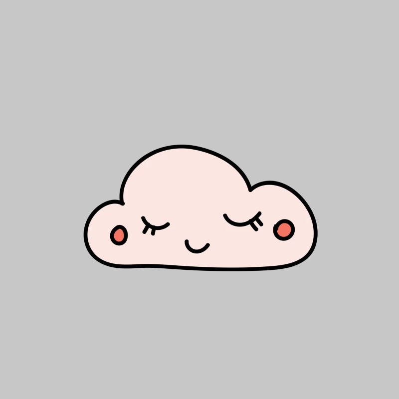 Nuage Kawaii avec Visage Calme Homme Manches Longues T-Shirt