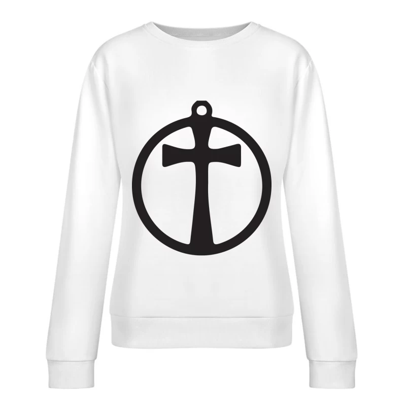Croix dans un cercle Femme Sweat-shirt à enfiler