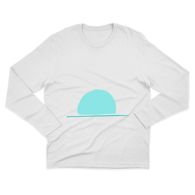 Illustration minimaliste de demi-cercle bleu Homme Manches Longues T-Shirt