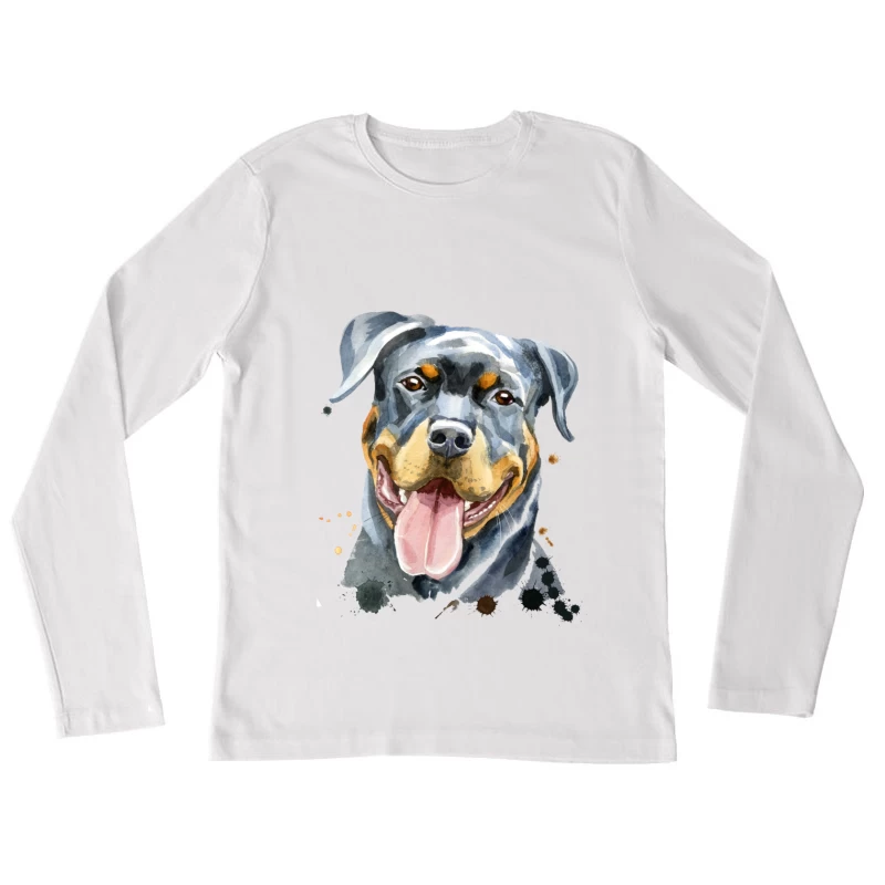Portrait artistique de Rottweiler Femme Manches Longues T-Shirt