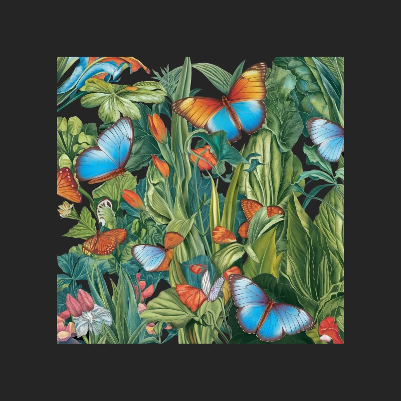 Vibrant Butterflies in Lush Tropical Foliage Female Pullover Sweatshirt