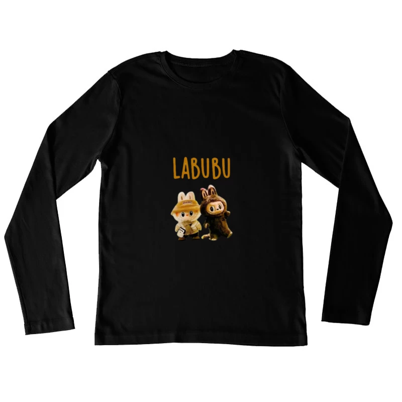 Labubu Figuren mit Hasenmützen Damen Langarm T-Shirt