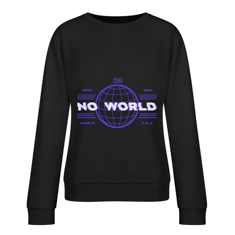 No World Globus Design Damen Pullover Sweatshirt