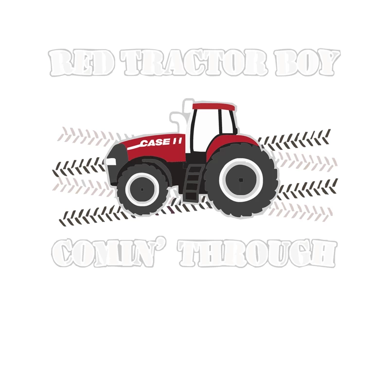Case IH Red Tractor Boy Comin_ Through Tapestry
