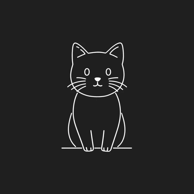 Simple Minimalist Cat Sketch Outline Male Tank Top