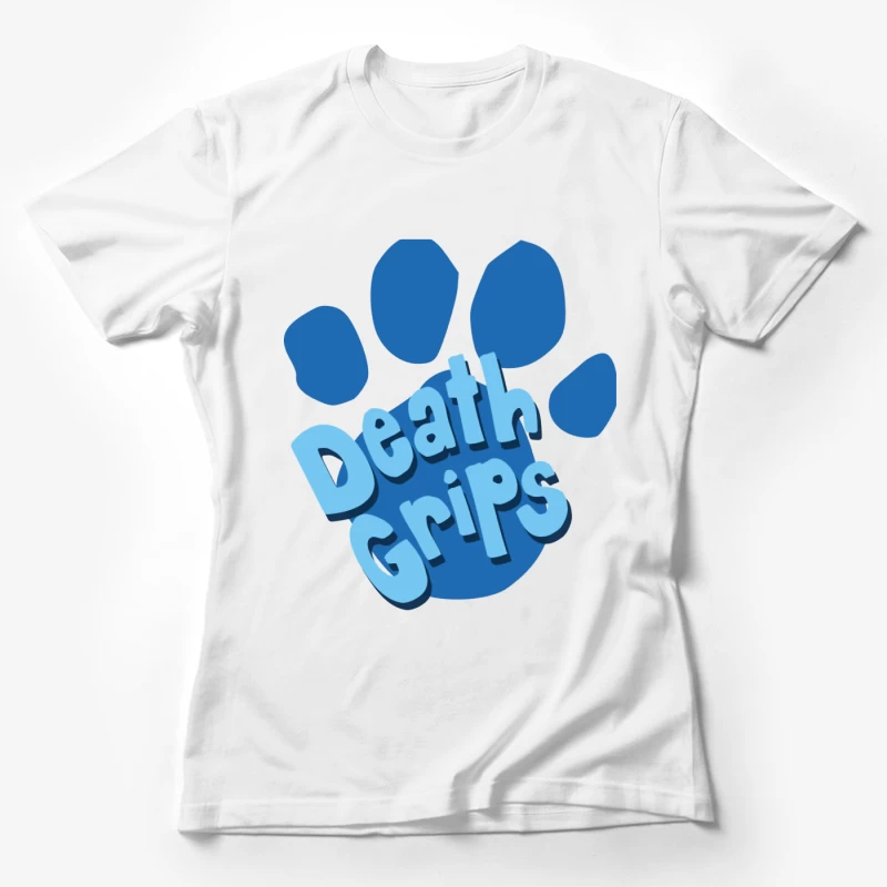 Death Grips Blue Paw Print Logo Design Female T-Shirt