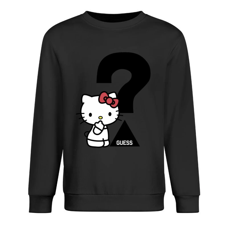 Hello Kitty mit Fragezeichen Herren Pullover Sweatshirt