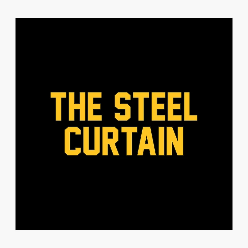 Bold Yellow Typography: The Steel Curtain Throw Pillow