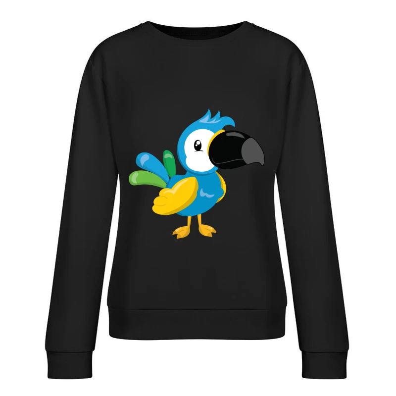 Perroquet coloré en dessin animé Femme Sweat-shirt à enfiler