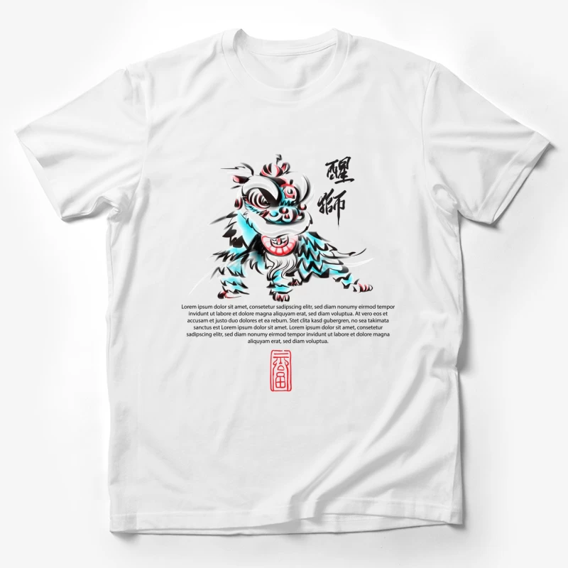 Traditionelles Löwentanz-Kunstdesign Herren T-Shirt