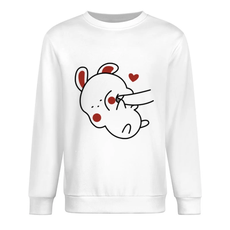 Niedliches Kaninchen mit Herz Herren Pullover Sweatshirt