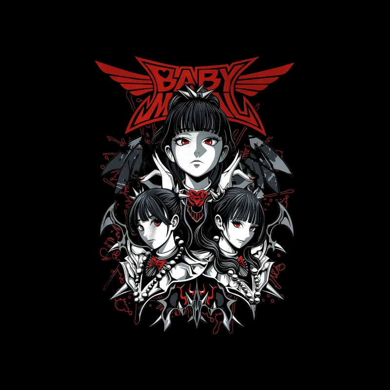 Babymetal Japanese Metal Band Throw Pillow