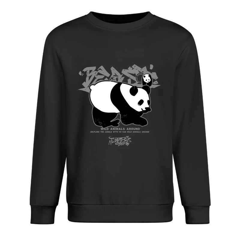 Panda-Graffiti: Wilde Tiere im Dschungel Herren Pullover Sweatshirt