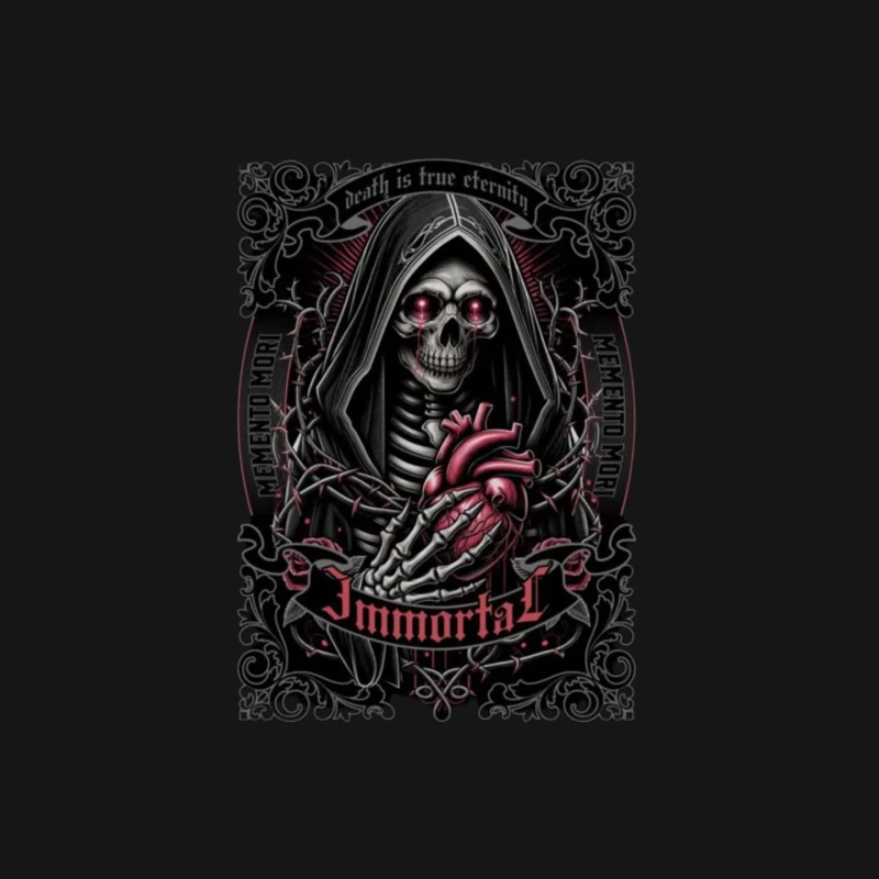 Gothic Immortal Reaper with Anatomical Heart Mouse Pad