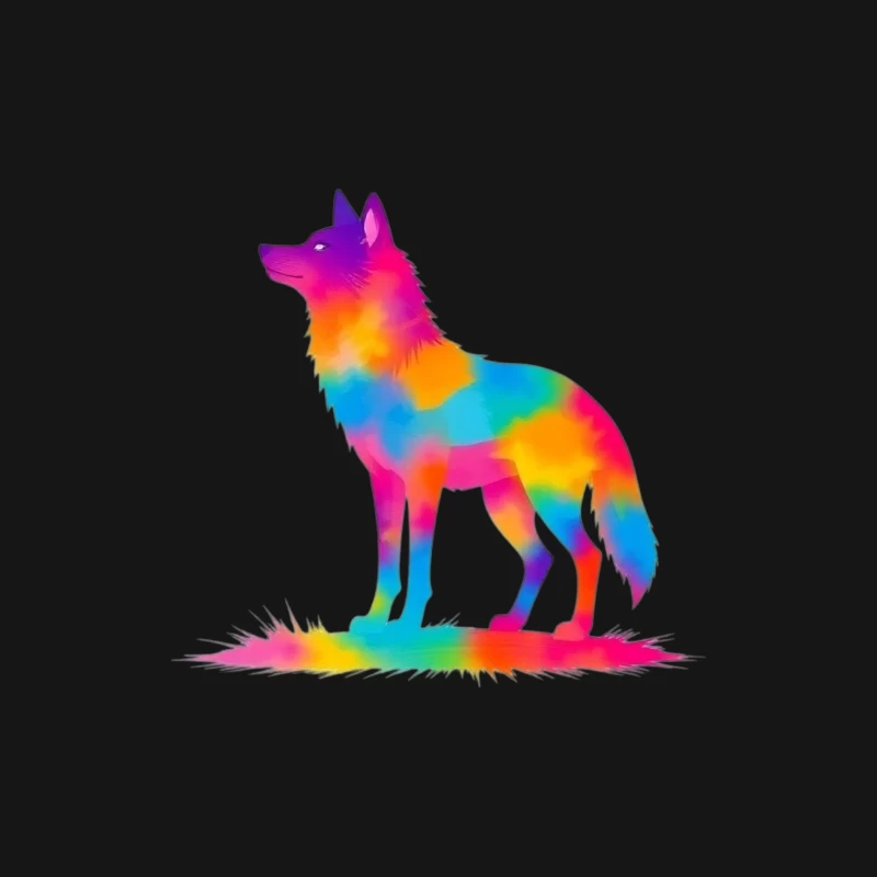 Colorful Unicorn Silhouette Illustration Female Long Sleeve T-Shirt